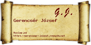 Gerencsér József névjegykártya