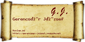 Gerencsér József névjegykártya